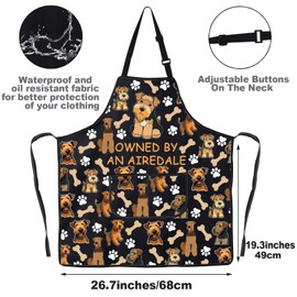 JNIAP Airedale Terrier Dog Apron Airedale Terrier Lover Gifts Airedale Mom Apron Airedale Dog Owner Gifts (Airedale ap)