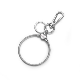 GNOCE Versatile Charm Holder & Key Chain Stainless Steel Charms Bracelet Gift For Women Wife, 22 cm (8.7 in), Silver, No Gemstone