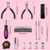 23 Pieces Pink Tool Kit, Comes with Pliers, Socket, Screwdriver,