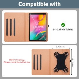 ProCase 9"-10.1" Inch Universal Tablet Case with 360 Degree Rotatable Kickstand, Protective Cover Stand Folio Case for 9 10 10.1 Inch Android Touchscreen Tablet Multiple Viewing Angles -Light Purple