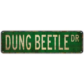 Metal Sign tin signs DUNG BEETLE DR Vintage Sign Funny metal Signs Retro Tin Signs Aluminum Metal Sign for Office Kitchen Garden Wall Bab Club Coffee Home Decor 6x16 Inches