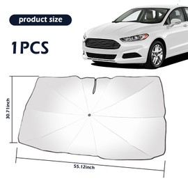 55.12x30.71 Car Windshield Sun Shade Umbrella,Thickened Windshield Umbrella Sun Shade with 5 Layers Nano for Insulation,Foldable Sunshade for Car Accessories Used on Some Vehicles