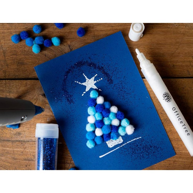Pompon colorati leiderpapel 1,5 cm tonalità blu sacchetto con 80