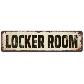 Locker Room Metal Sign, Gym, Rustic, Vintage Tin Signs 4x16 Inch