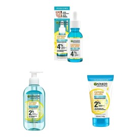 Kit Garnier Serum Anti Acné + Gel Limpieza + Exfoliante