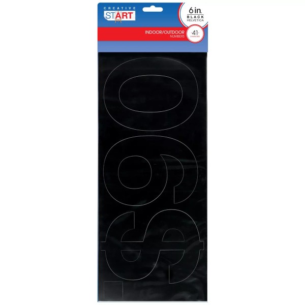 Cosco Creative Start Self-Adhesive Numbers and Symbols, 6", Helvetica, Black,