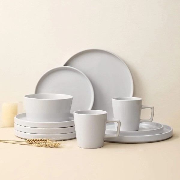Unbranded Modern Stoneware 16-Piece Dinnerware Set Plates and Bowls Dish