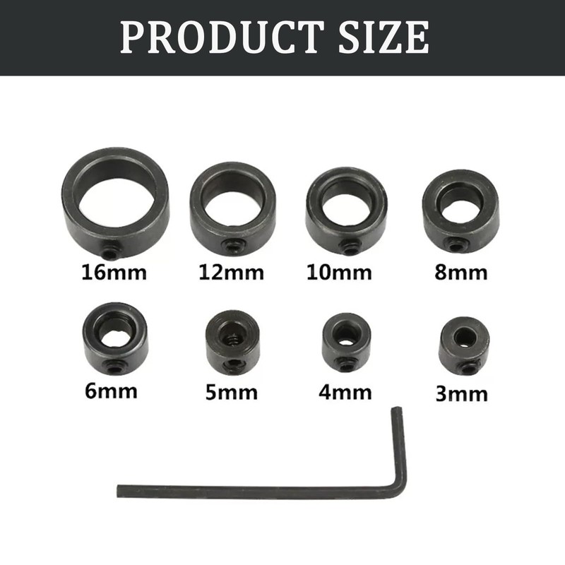 Drill Depth Stop, 8 Pcs Drill Bit Depth Stop Collar