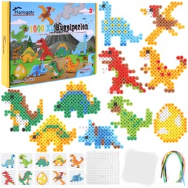 Homgaty Iron Beads Set, Perler Beads, 0.4 inches (10 mm), Approximately 1000 Pieces, 11 Colors Starter Kit, Car, Aqua Beads, Japanese Instruction Manual Included, Kids, Toys, Beginners, Hobby