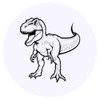 24 x 40mm Round 'Tyrannosaurus Rex Dinosaur' Stickers (SK00062932)