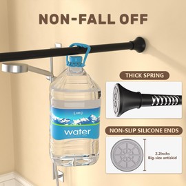 STARLATTA Shower Curtain Rod Tension rods Adjustable Spring Tension Curtain Rod No Drill Matte Black Shower Curtain Rod for Bathroom Kitchen Closet 31 to 80 Inch