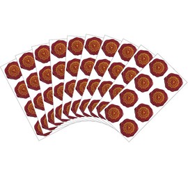 80 Pcs Faux Wax Seal Stickers with Gold Foil – 10 Sheets Vintage Embossed Envelope Seals, 1.6" Self Adhesive Decorative Labels for Wedding Invitations, Cards, Gifts & Packaging