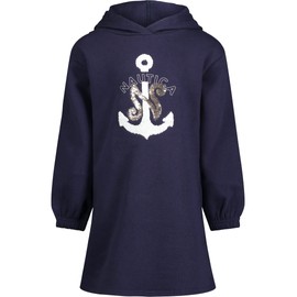 Nautica Girls' Long Sleeve Fleece Sweatshirt Dress, Peacoat Sequin