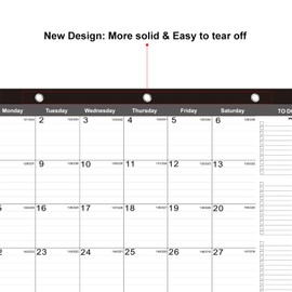 TOWWI Monthly Desk Pad Calendar Desk/Wall Calendar for Daily Schedule Planner, 16.7x11.6 inches (Black)