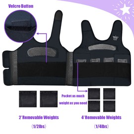 Compression Vest for Kids (Extra Small, Ages 1 to 3) Weighted Vest for Kids Including 6 Removable Weights Purple