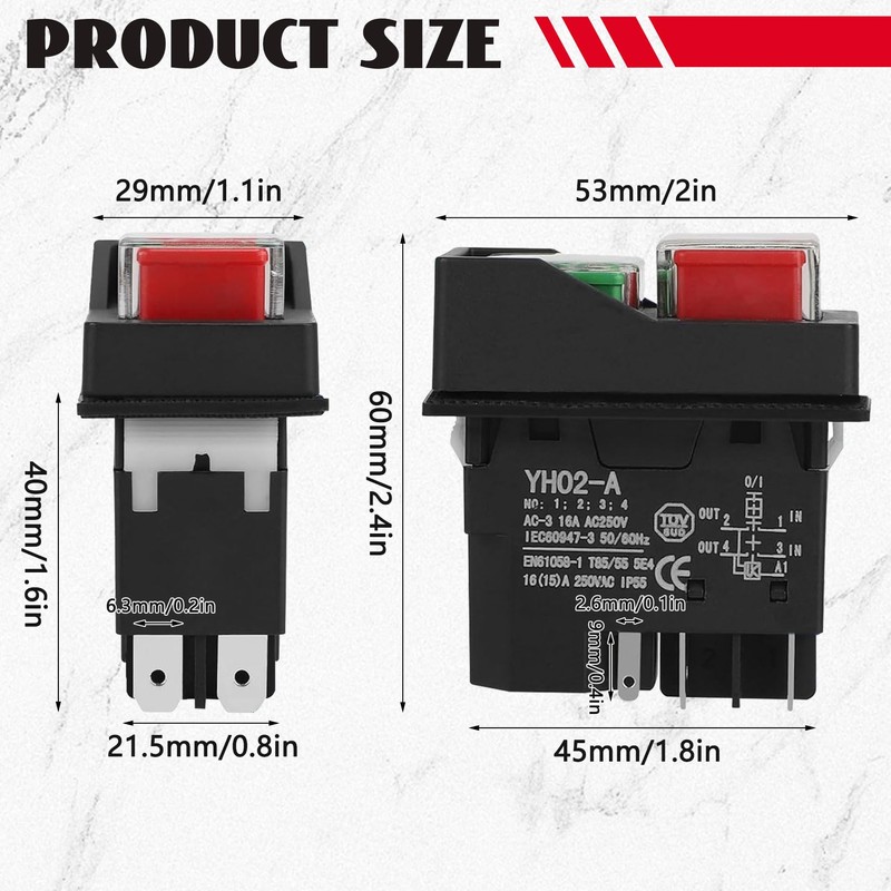Idota Safety Switch KJD17 Switch 16A 250V 5 Pin Machine