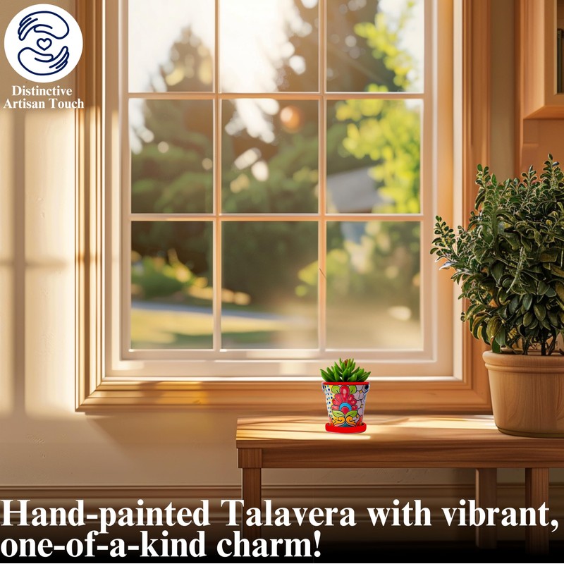 COBAZUL Mexican Pottery Planters - Talavera Planter - Succulent Pots