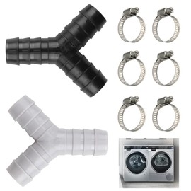 SGFNXB Washing Machine Hose Connector,Washing Machine Waste Pipe Connector,8 Piece Set 3 Way Y Splitter for Pipes Washing Machine Waste Splitter,Waste Pipe Connector compatible 16-27mm Diameter Hoses