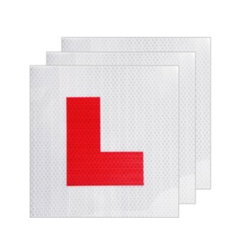 JinRui-T 3 Pack L Plates Magnetic Sticker,Reflective Learner Plates Magnetic, L sign for Learner Driver Magnetic L Plate for Car UK