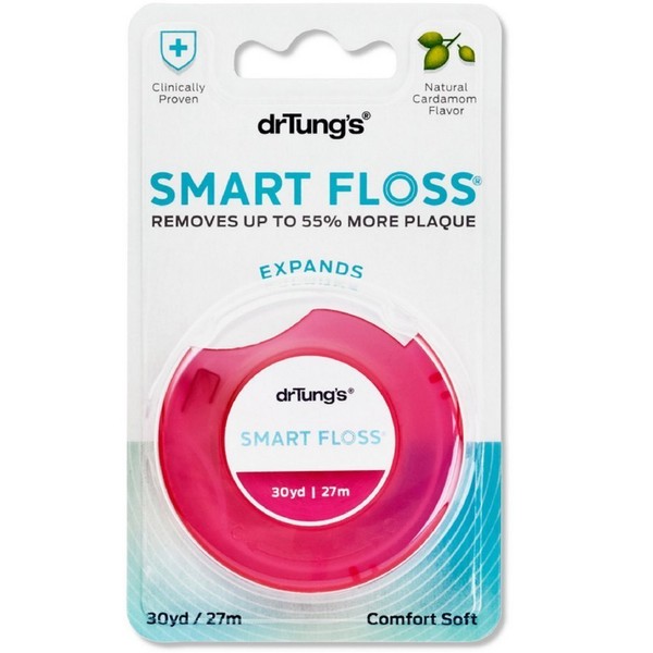 drTung's Smart Floss, 30 yds, Natural Cardamom Flavor 1 ea Colors May Vary (Pack of 3)