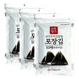 KOREAC_Myungga [50 * 3 Total 150 sheet] Seaweed Wrappers for Triangular Onigiri Rice Ball