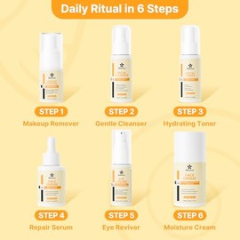 Skin Care Skincare Set de cuidado facial de mucina de caracol para mujeres con desmaquillante, limpiador, tónico, suero, crema de ojos y humectante, set de regalo de rutina diaria de cuidado de la piel Snail Mucin Facial Care Regalo Gift Set for Women