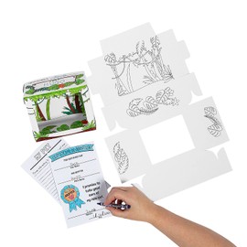 Color Your Own Desk Pet Jungle Habitat with Adoption Certificates - 12 Pieces