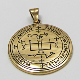Moonlight Mysteries Bronze Sigil of Archangel Gabriel Talisman Necklace
