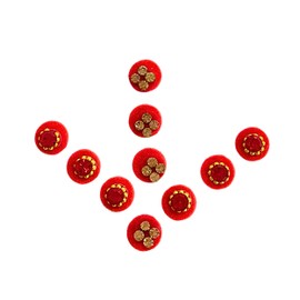 Designer Fancy Bindis with Crystal Stone – Stylish Bindi for Women, Elegant and Trendy Forehead Decor for Special Occasions and Daily Wear (Red). (Design 2)