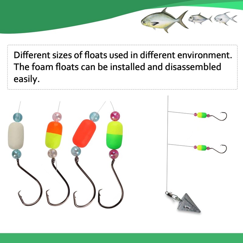Dovesun Foam Floats Pompano Rigs Fishing Rig Floats Fly Fishing
