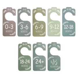 Baby Wardrobe Dividers,8 PCS Baby Clothes Dividers Colorful Double Sided Wooden Baby Closet Organizer Clothes Hanger Divider for Sorting Clothes from Newborn to 24 Months Size