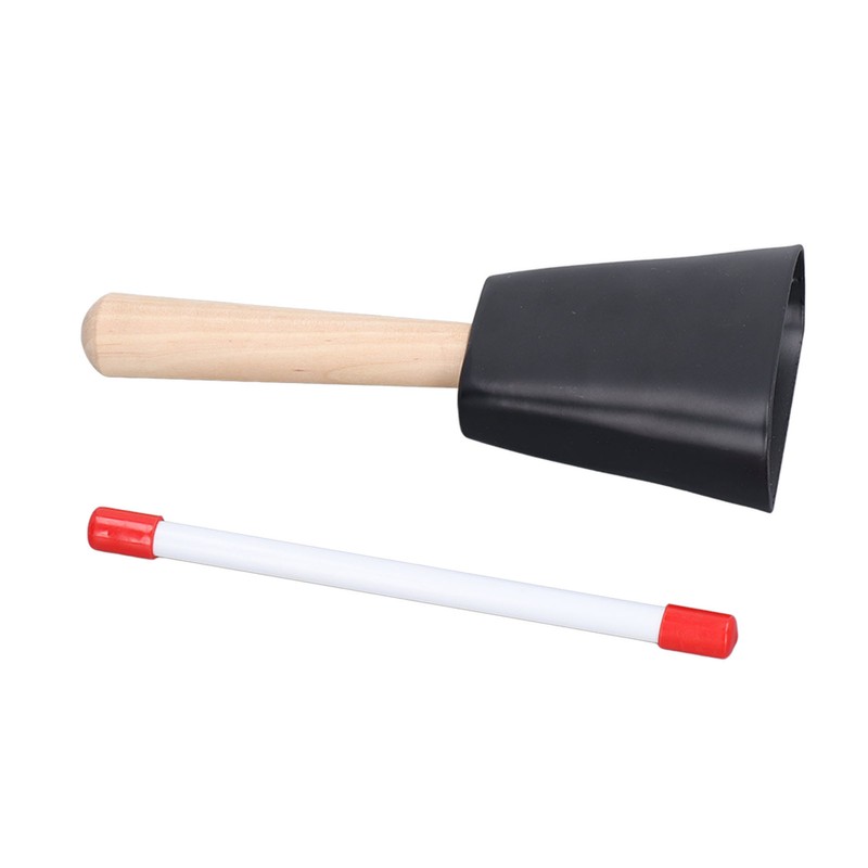 Wooden Handle Steel Cowbell Noise Maker Early Education Percussion Musical