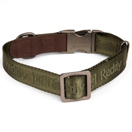 Reddy Olive Jacquard Dog Collar, X-Small