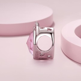 NINGAN 925 Sterling Silver Glamour Sparkling 5A Zirconia Lazurite Beads Suitable for Women's Bracelet Ladies Gift, Cubic Zirconia, Cubic Zirconia