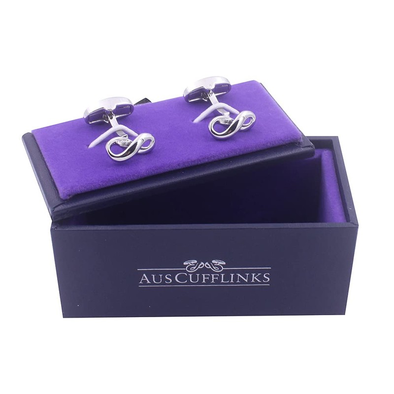 Gemelos de plata infinita, regalo de marido para hombre, regalo