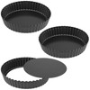 HAKZEON 3 Pack 8.5 Inch 22cm Non-Stick Quiche Tart Pan