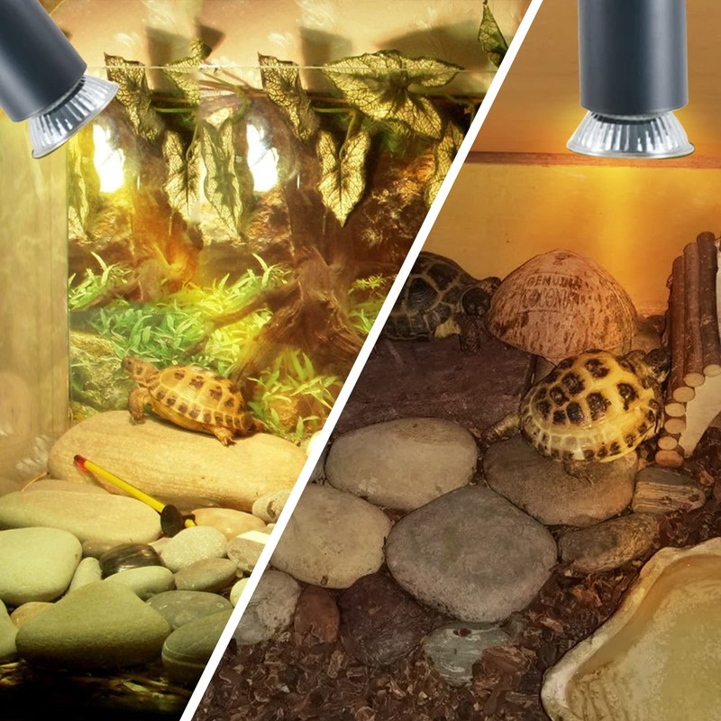 LUCKY HERP 4 Pack 50W UVA UVB Reptile Light Bulbs,