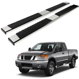 SCITOO 6.4 Inches Running Boards Compatible for 2004-2023 for Nissan for Titan Crew Cab (4 Full-Size Doors), A Pair Running Boards & Side Step Nerf Bar(Silver)