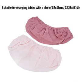 Masyrt Plain Breathable Soft Changing Mat Nappy Changing Mat 2 Pieces Baby Changing Mat (Light Pink)