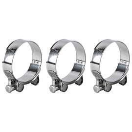 Gorise 3 Pcs Stainless Steel Joint Bolt Clamp Exhaust Motorcycle Clamps Jaw Clamps Clamp 68-73 Mm Band Width 24mm Exhaust Pipe