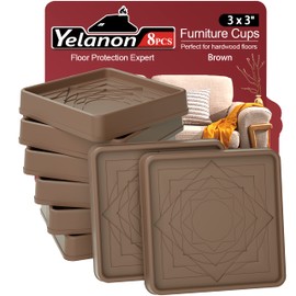 Furniture Coasters,8 Pcs 3" Furniture Caster Cups-Non Slip Furniture Pads Hardwoods Floors-Non Skid Furniture Grippers,Rubber Furniture Feet