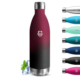 Grsta Stainless Steel Drinking Bottle, 1 Litre, BPA-Free, Leak-Proof, Cold and Warm, Double-Walled, Carbonated Drinking Bottle, Suitable for Camping, Fitness, Office, Travel