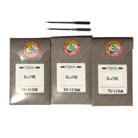 30pcs organ serger needle elx705 705 2022 chain stitch flat shank (Mix size (11SUK, 12SUK, 14SUK))