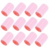 Vaguelly 12pcs Pink Self-Grip Hair Rollers for Salon Styling Easy