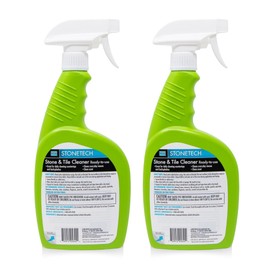 StoneTech Stone & Tile Cleaner Spray – Daily Cleaner for Granite, Marble, Ceramic, Porcelain & Stone – Removes Spills, Dirt & Grease – pH Neutral - 2-Pack, 24oz each + 2 Microfiber Cloths