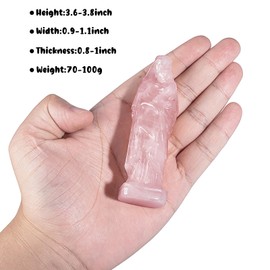 mookaitedecor Rose Quartz Crystal Mother Mary Statue Madonna and Child Statue Holy Mary Figurine Religious Home Decor, Praying Blessed Virgin Mary Statue Indoor Healing Crystal Sculpture Catholic Gift