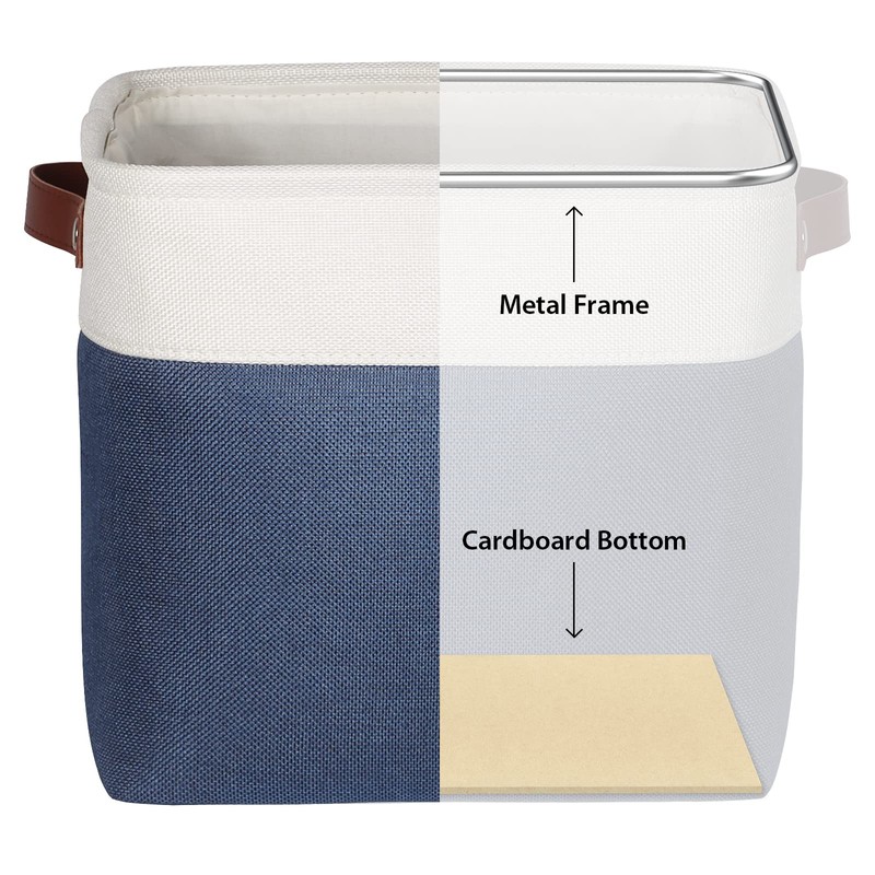 Univivi Fabric Storage Baskets with Hard Bottom 4 Pack 13