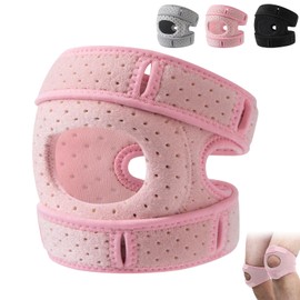 Knee Brace, Patellar Pad Realign Knee Joint While You Move for Women Men, Adjustable Patellar Tendon Support Sleeves, for Meniscus, Orthopedic Surgery and Knee Support for Athletes (Pink, Large)