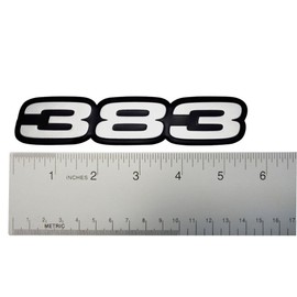 VMS RACING 383 Silver on Black Highly Polished Aluminum Emblem
