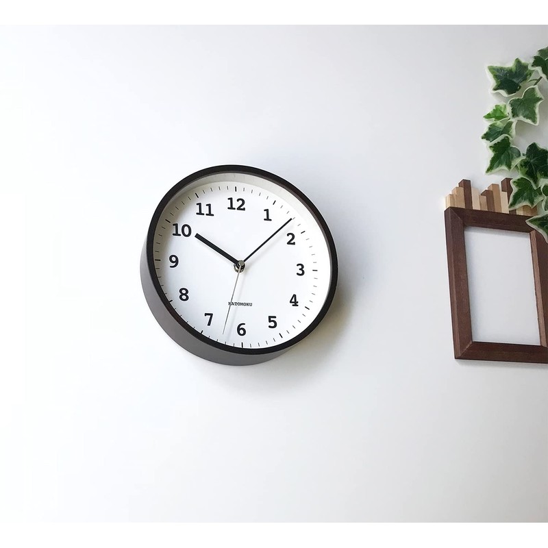 KATOMOKU plywood wall clock, 13 km-84BRC, Brown, Radio Clock, Continuous